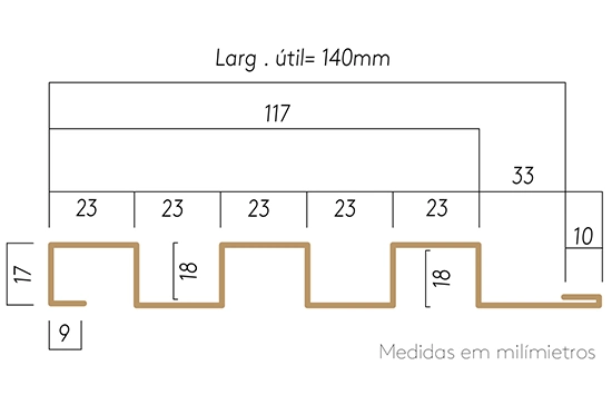 Revestimento Metálico Ripado Freijó Kingspan